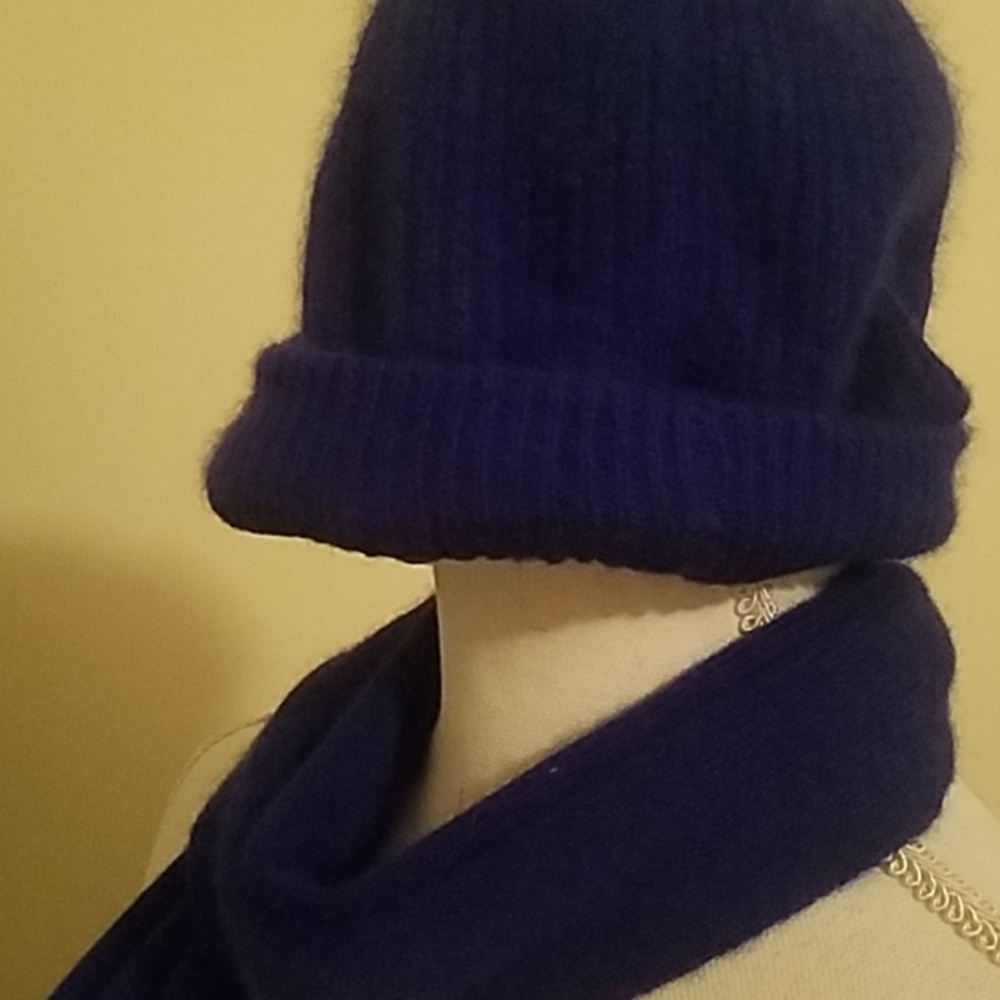 Liz Claiborne royal blue scarf and hat set